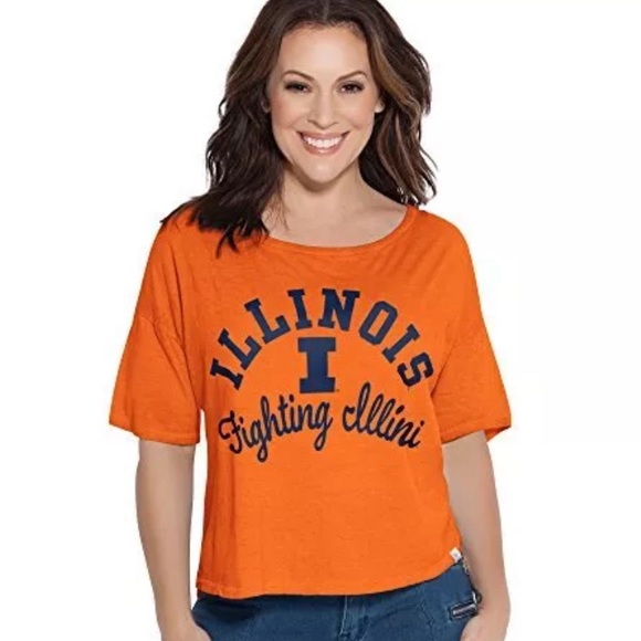 NWT [Touch by Alyssa Milano] Illinois Illini Reversible T-Shirt Women’s Sz Small - Picture 1 of 8